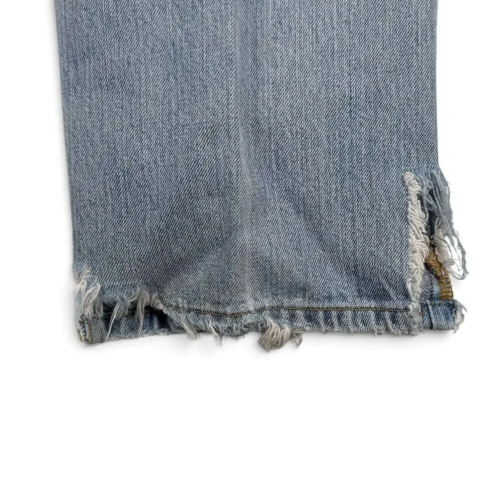 Cinch Light Wash Denim Jeans Size 33x32 Distressed Hem